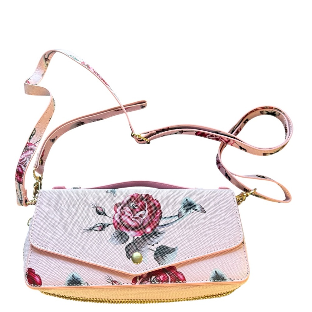 MEXICANA Pink Floral Crossbody Bag
